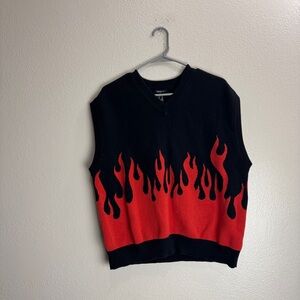 Forever 21 Flame Sweater Vest Size Medium
